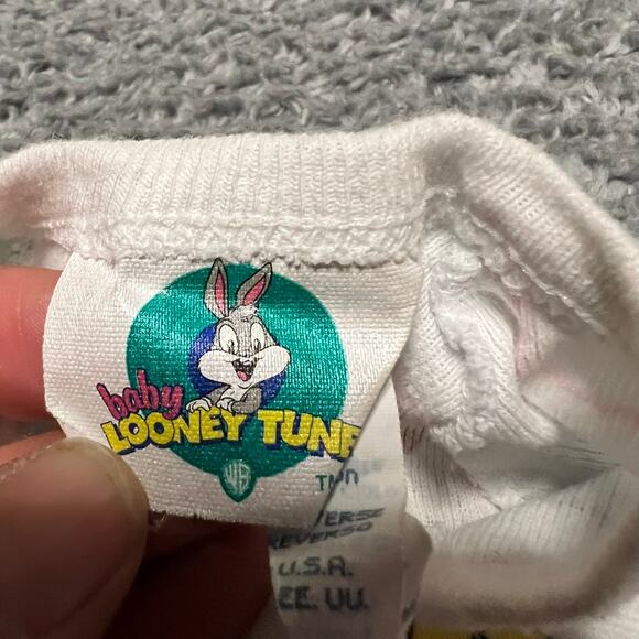 Vintage Looney Tunes Bodysuit Infant Baby Small Tweety Bugs Bunny - Picture 4 of 6